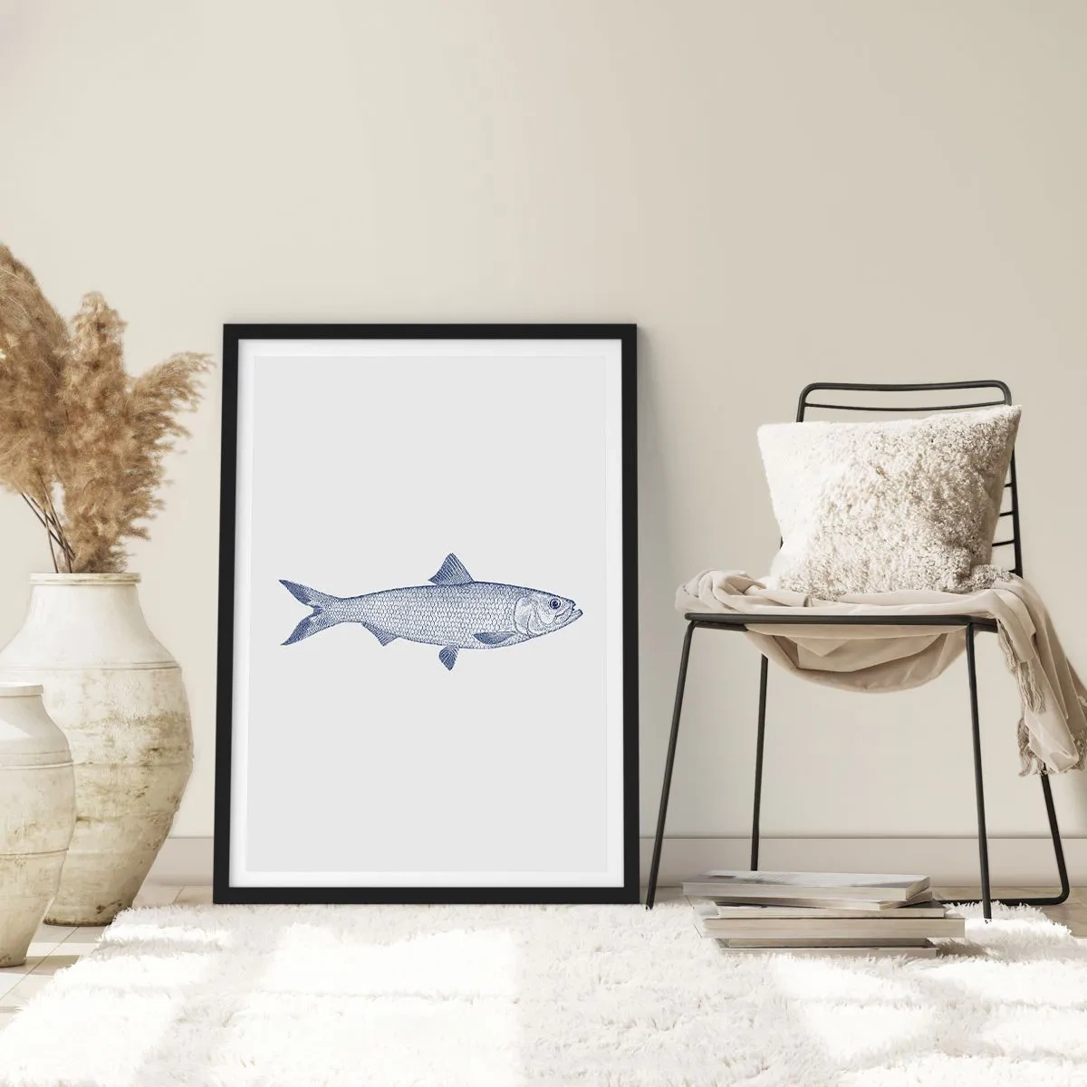 Poster in cornice nera - Un saluto dai mari del nord - 30x40 cm