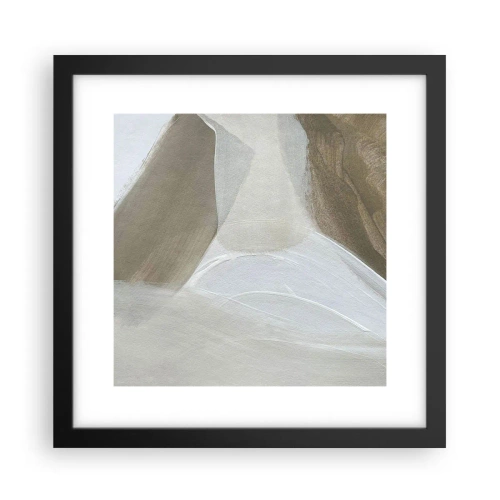 Poster in cornice nera - Onda di bianco - 30x30 cm