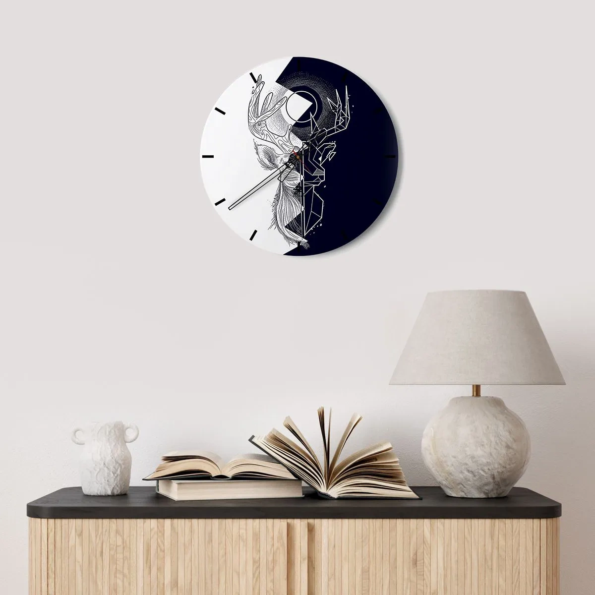 Orologio da parete - Orologio in Vetro - Lotta e unità degli opposti - 40x40 cm