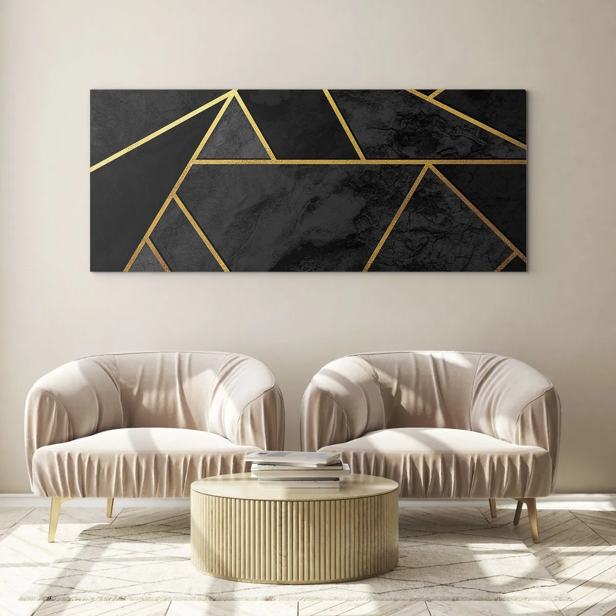 Quadro su vetro - Oscurità e luce - 100x40 cm