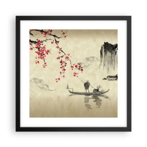 Poster in cornice nera - Nel paese dei ciliegi in fiore - 40x40 cm
