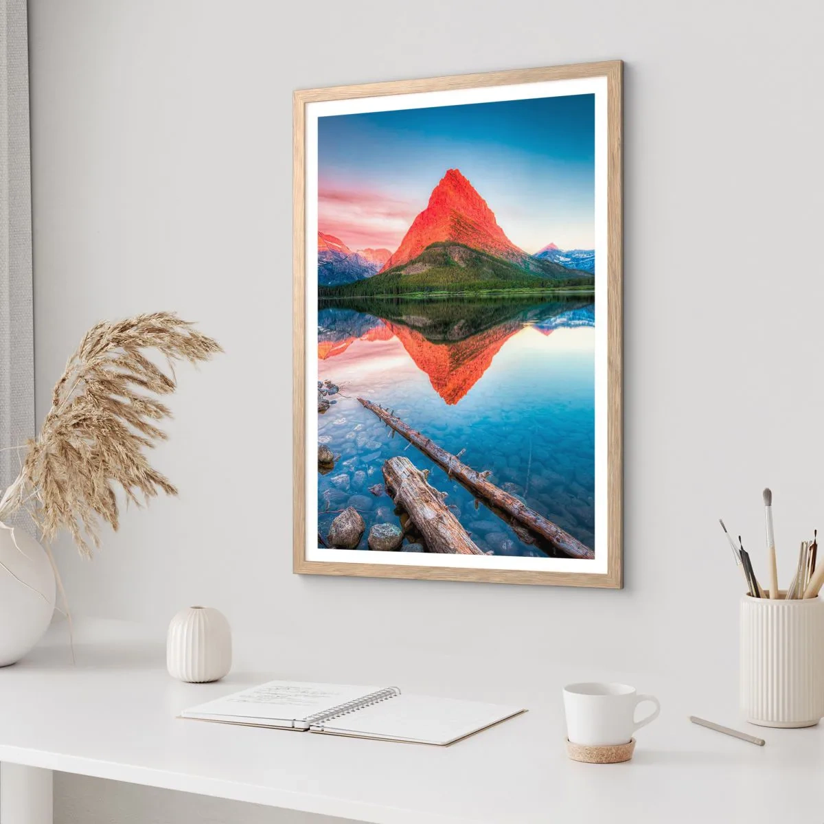 Poster in cornice rovere chiaro - Caldo e freddo - 61x91 cm