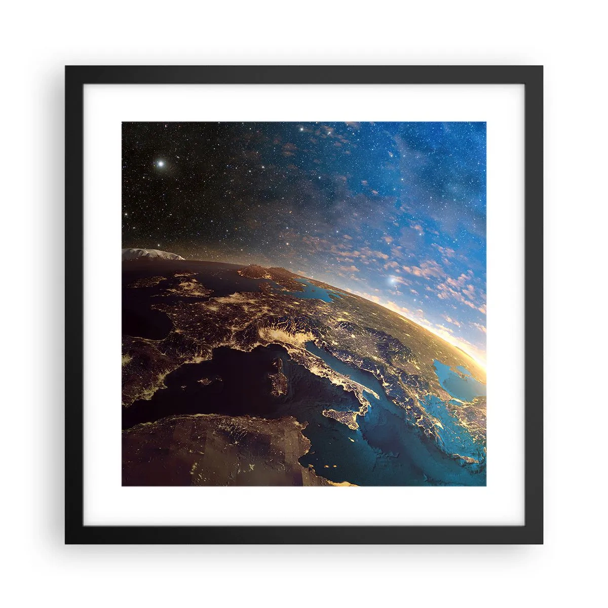 Poster in cornice nera - Guardiamoci da lontano - 40x40 cm