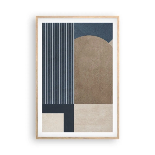 Poster in cornice rovere chiaro - Composizione di semplicità e rotondità - 61x91 cm