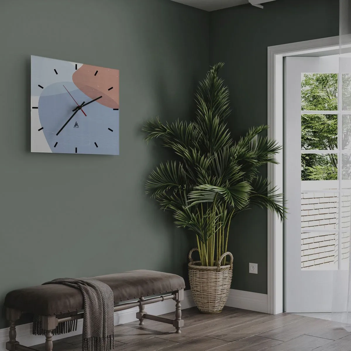 Orologio da parete - Orologio in Vetro - Legami pastello - 40x40 cm