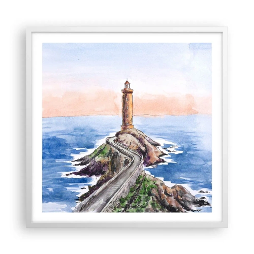 Poster in cornice bianca - Rivolto verso il mare - 60x60 cm