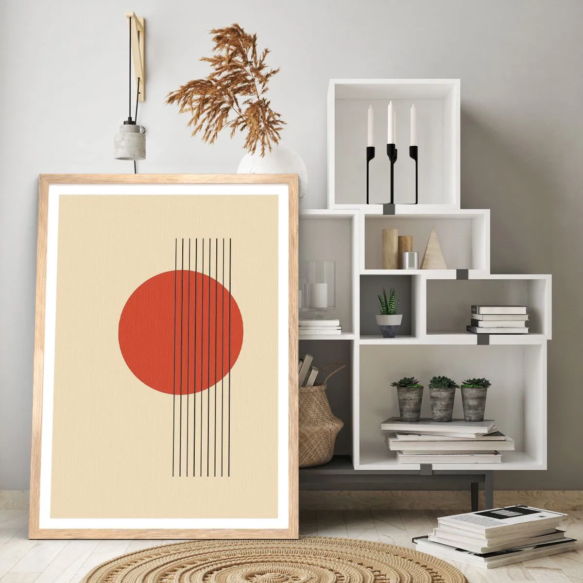 Poster in cornice rovere chiaro - Nel cerchio e oltre - 61x91 cm