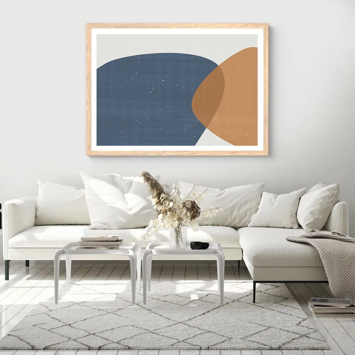 Poster in cornice rovere chiaro - Ovali e influenze - 100x70 cm