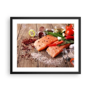 Poster in cornice nera - Avventura norvegese in cucina - 50x40 cm