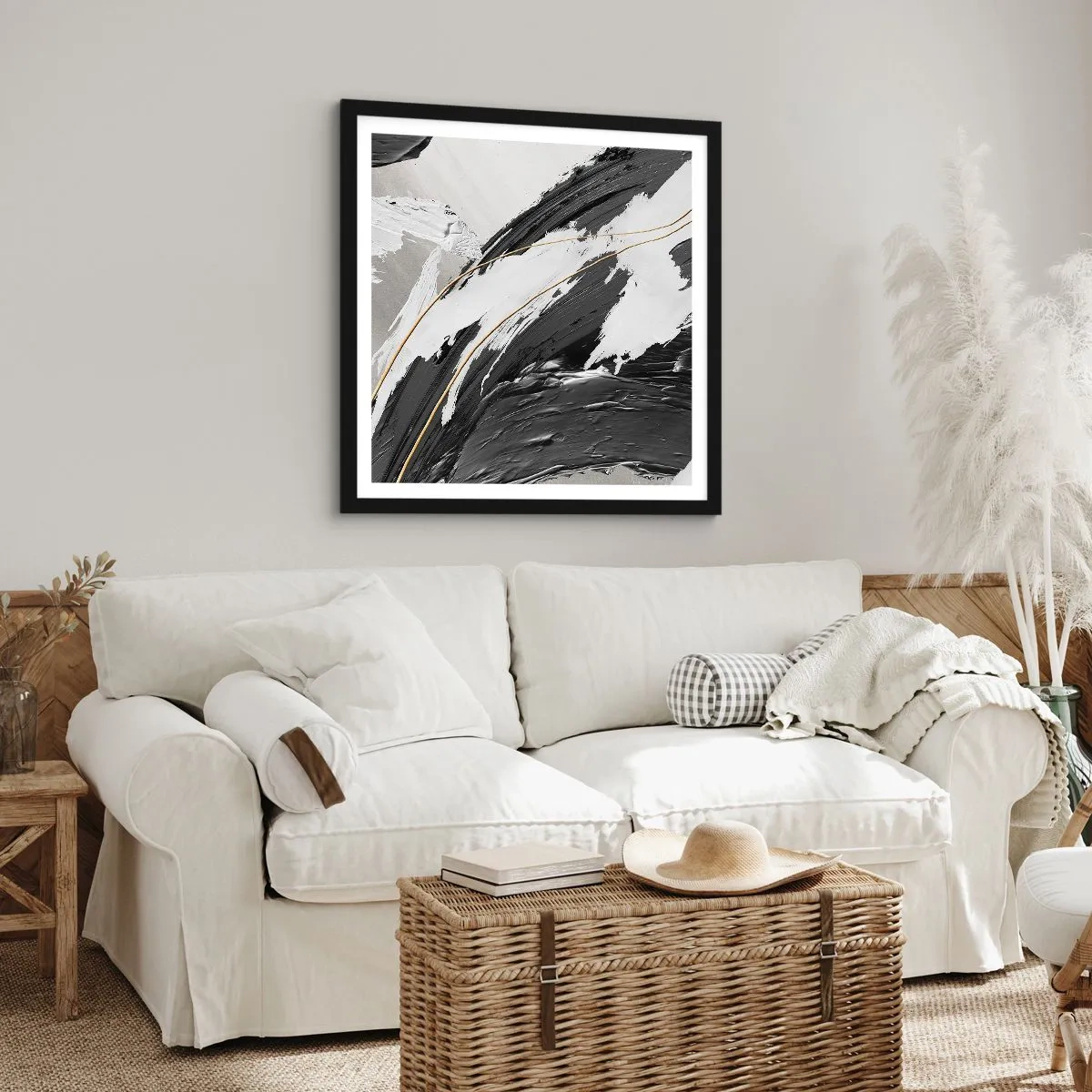 Poster in cornice nera - Astrazione con sfarzo - 60x60 cm