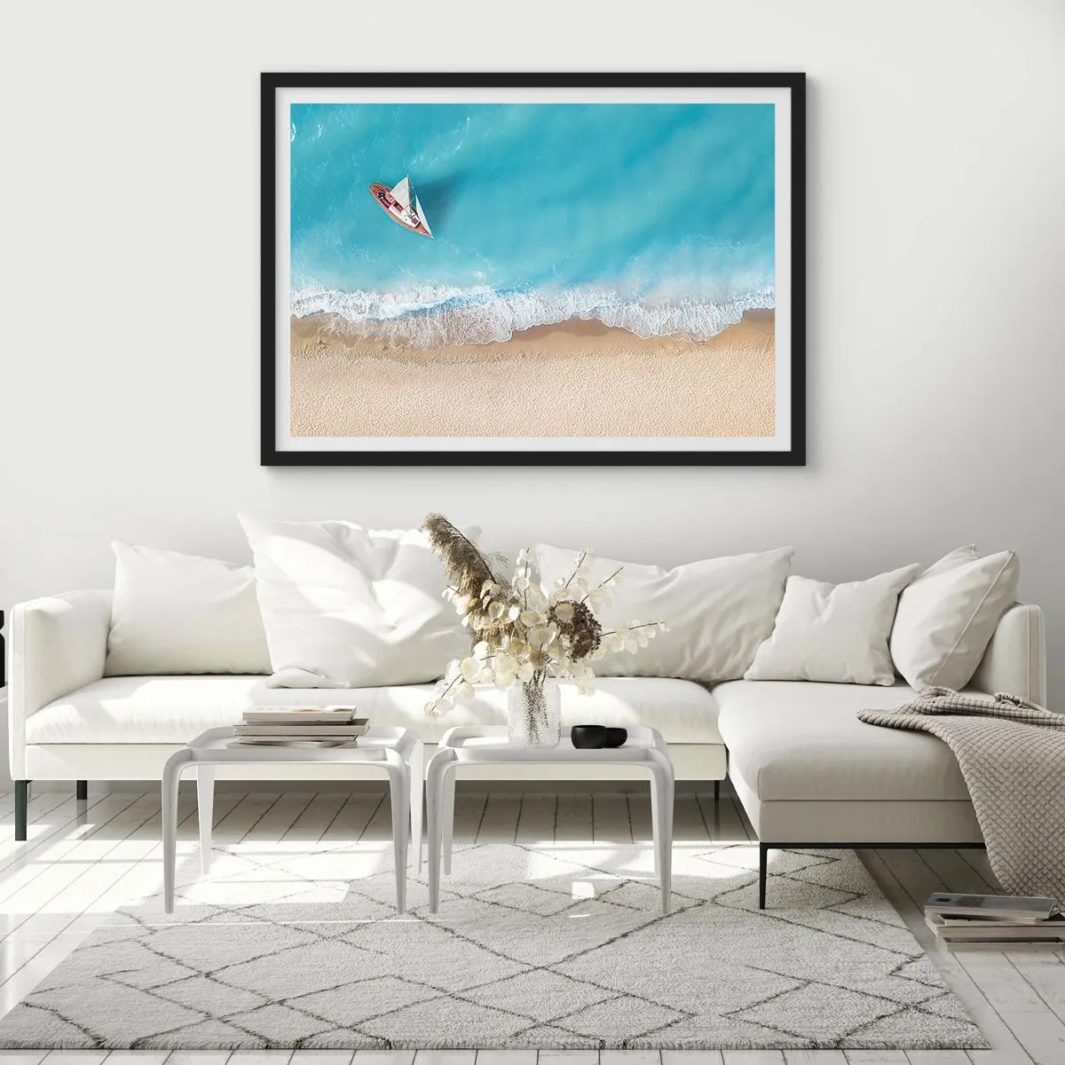 Poster in cornice nera - Al confine del blu e dell'oro - 40x30 cm