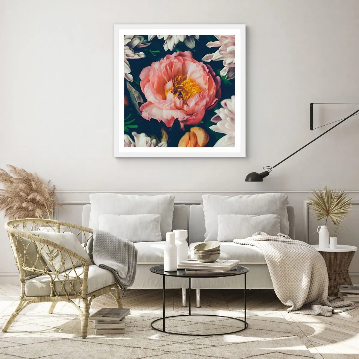 Poster in cornice bianca - Con fasto barocco - 50x50 cm