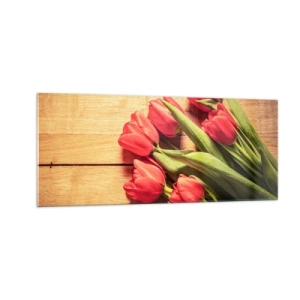 Quadro su vetro - Confessione primaverile - 100x40 cm