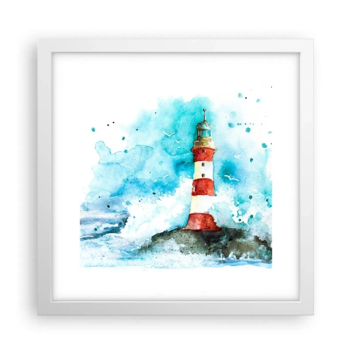 Poster in cornice bianca - L'unità dei quattro elementi - 30x30 cm