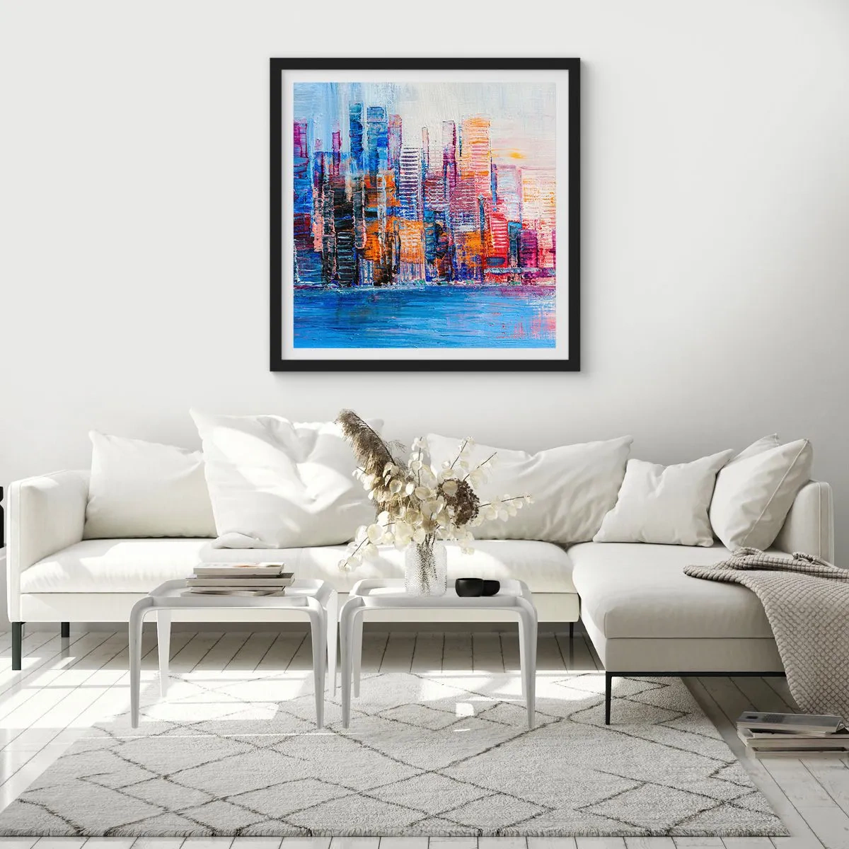 Poster in cornice nera - Metropoli gioiosa - 50x50 cm