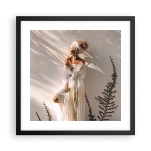 Poster in cornice nera - Il sole e la ragazza - 40x40 cm