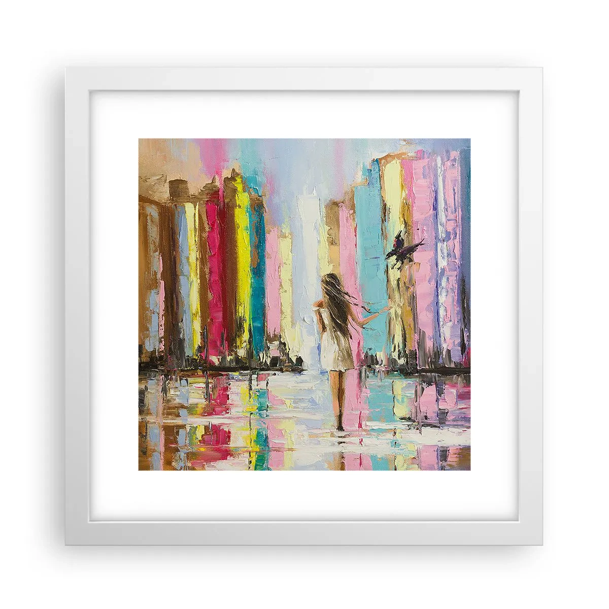 Poster in cornice bianca - Seguimi - 30x30 cm