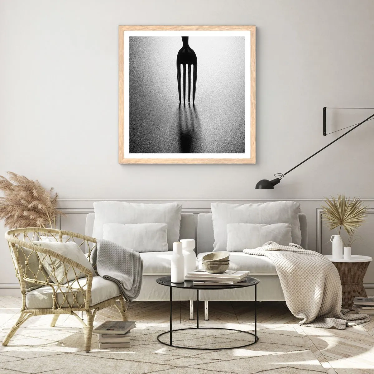 Poster in cornice rovere chiaro - Luce e ombra - 40x40 cm