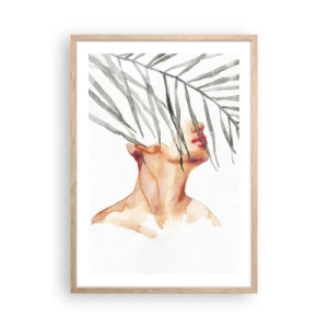 Poster in cornice rovere chiaro - Sentire il polso dei tropici - 50x70 cm