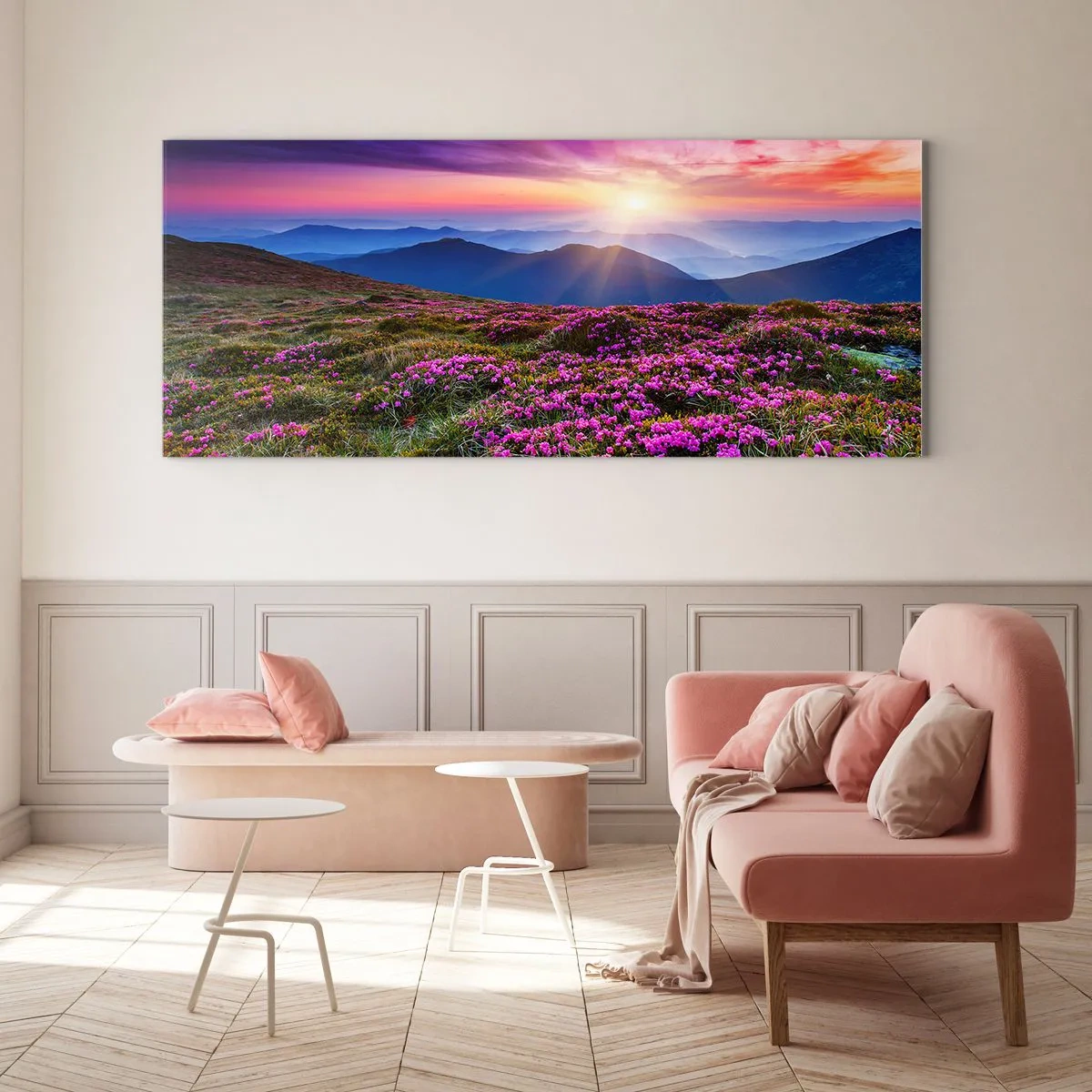 Quadro su vetro - Il profumo dei fiori freschi del campo - 100x40 cm
