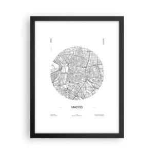 Poster in cornice nera - Anatomia di Madrid - 30x40 cm