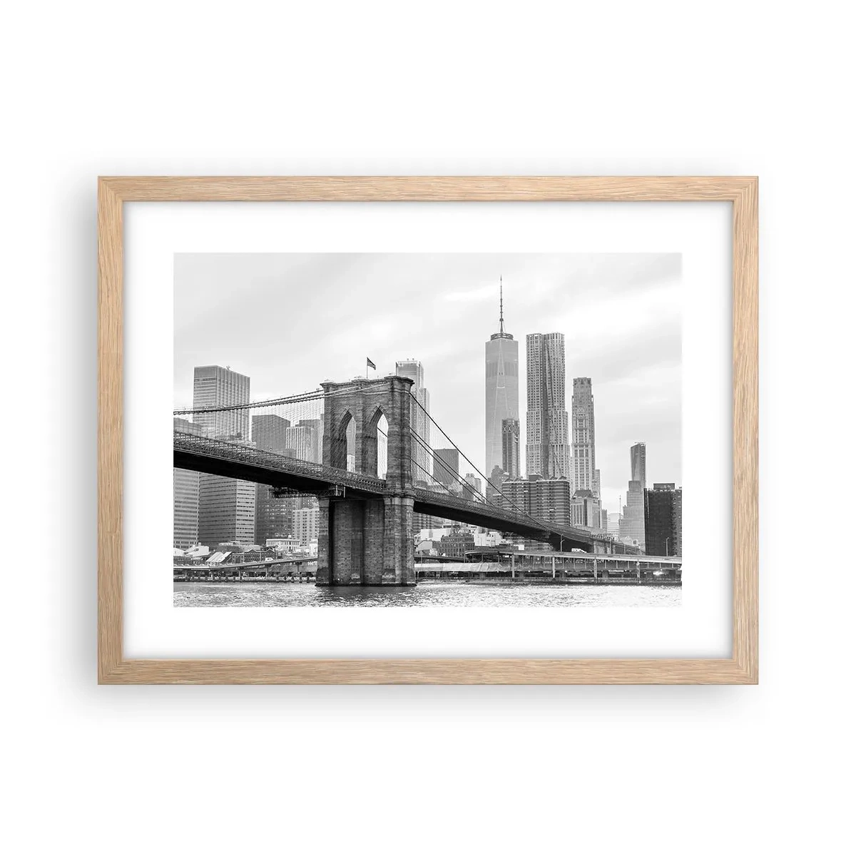Poster in cornice rovere chiaro - Atmosfera di New York - 40x30 cm