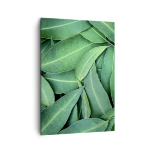 Quadro su tela - Stampe su Tela - Primo piano di foglie verdi che creano un motivo naturale - 50x70cm - Succosi e freschi - Decorazione murale moderna per soggiorno e camera da letto ARTTOR