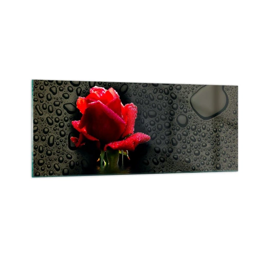 Quadro su vetro - Rosso e nero - 100x40 cm