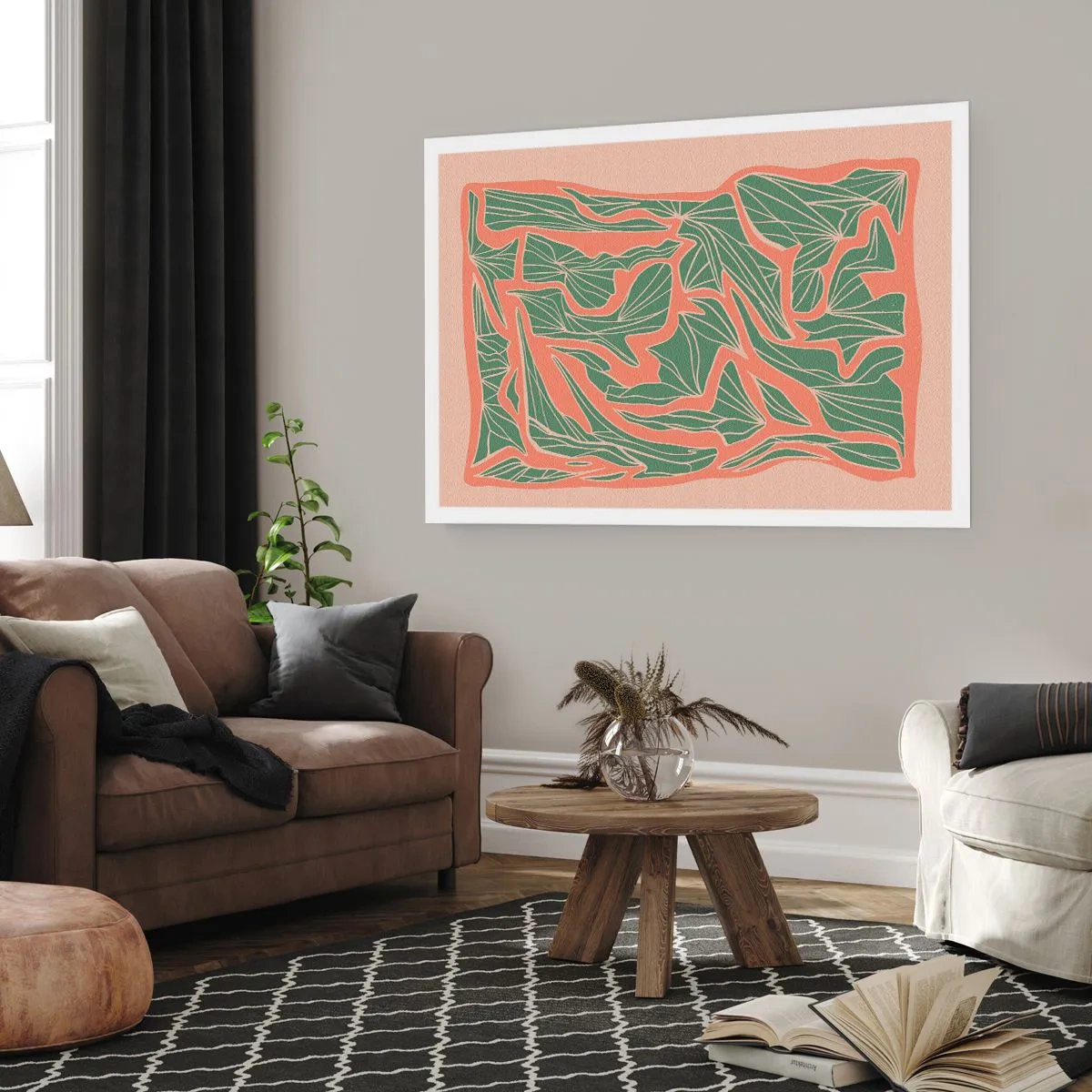 Poster - La lotta tra il corallo e il verde - 50x40 cm