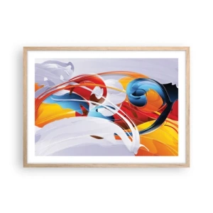 Poster in cornice rovere chiaro - La danza degli elementi - 70x50 cm