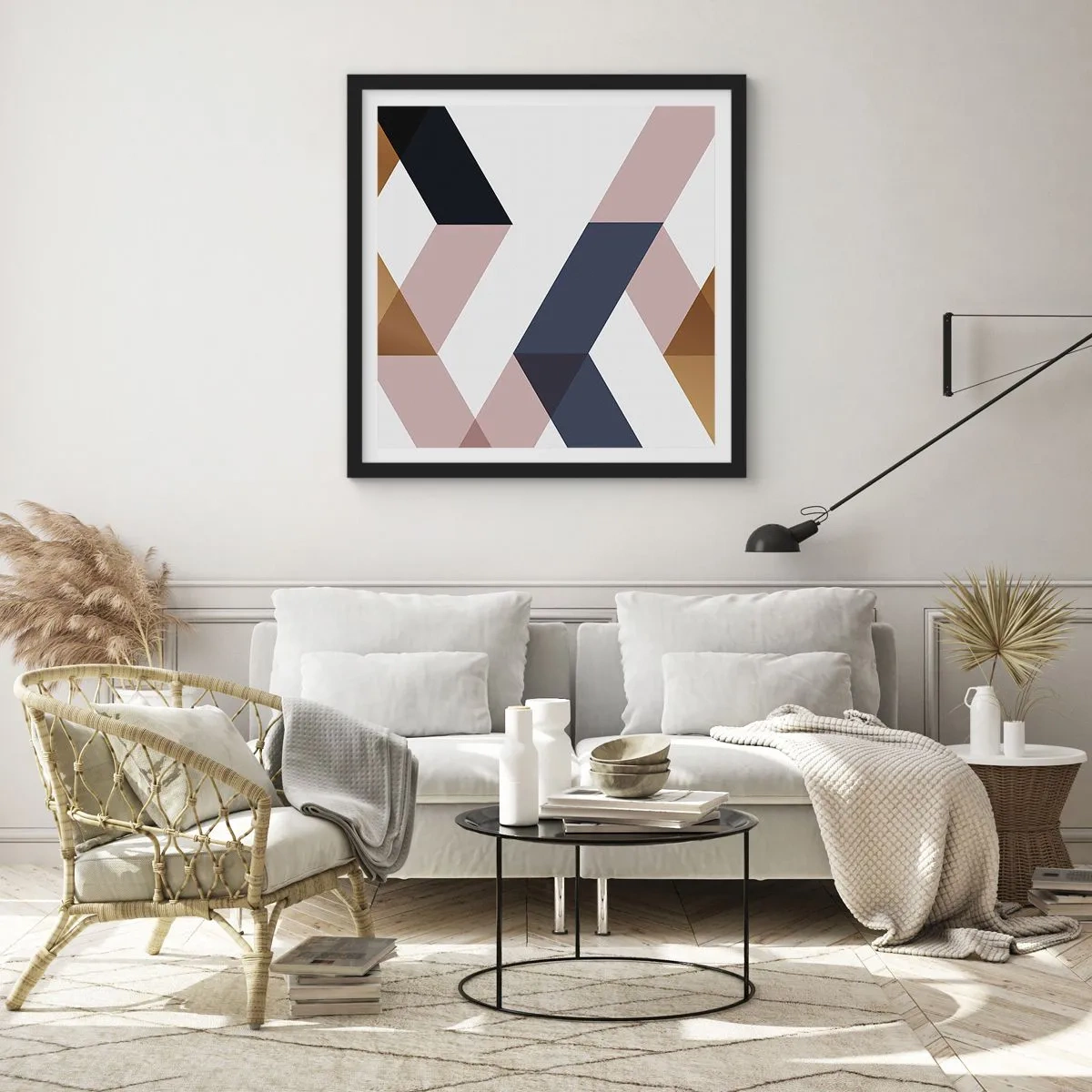 Poster in cornice nera - Piani e angoli - 30x30 cm