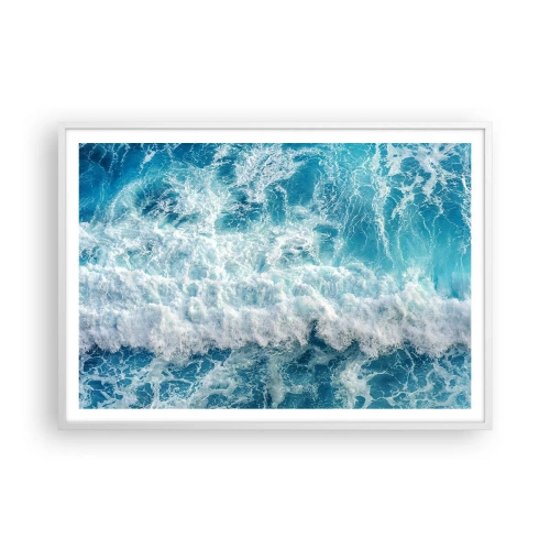 Poster in cornice bianca - Con gioia e saltellando - 100x70 cm