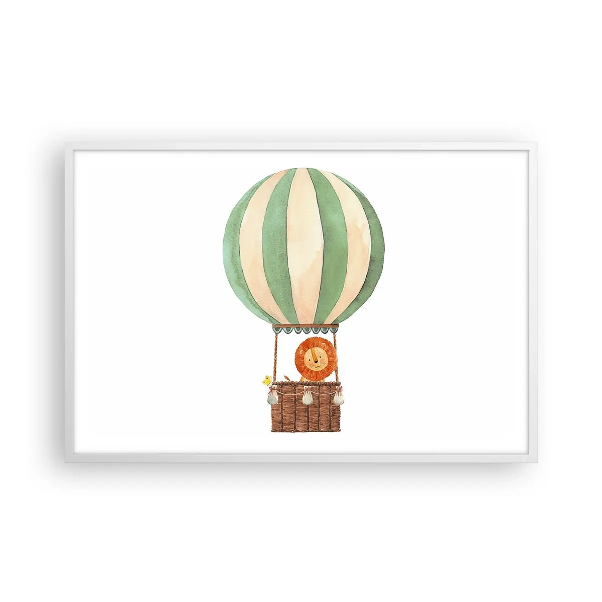 Poster in cornice bianca - I viaggi del leone - 91x61 cm