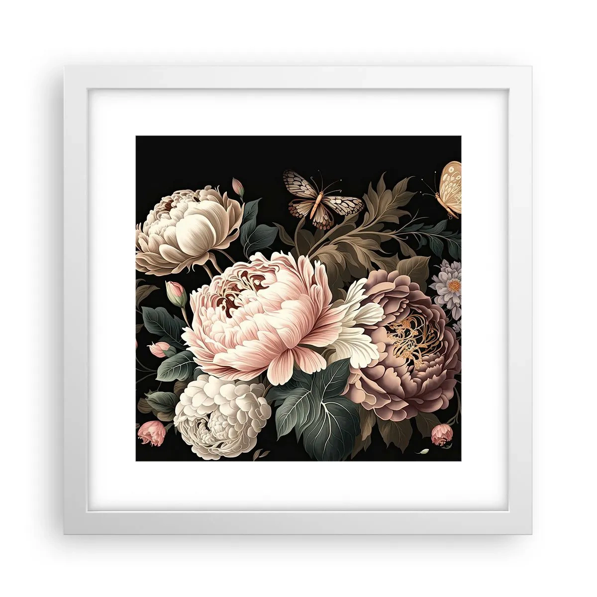 Poster in cornice bianca - In stile barocco - 30x30 cm
