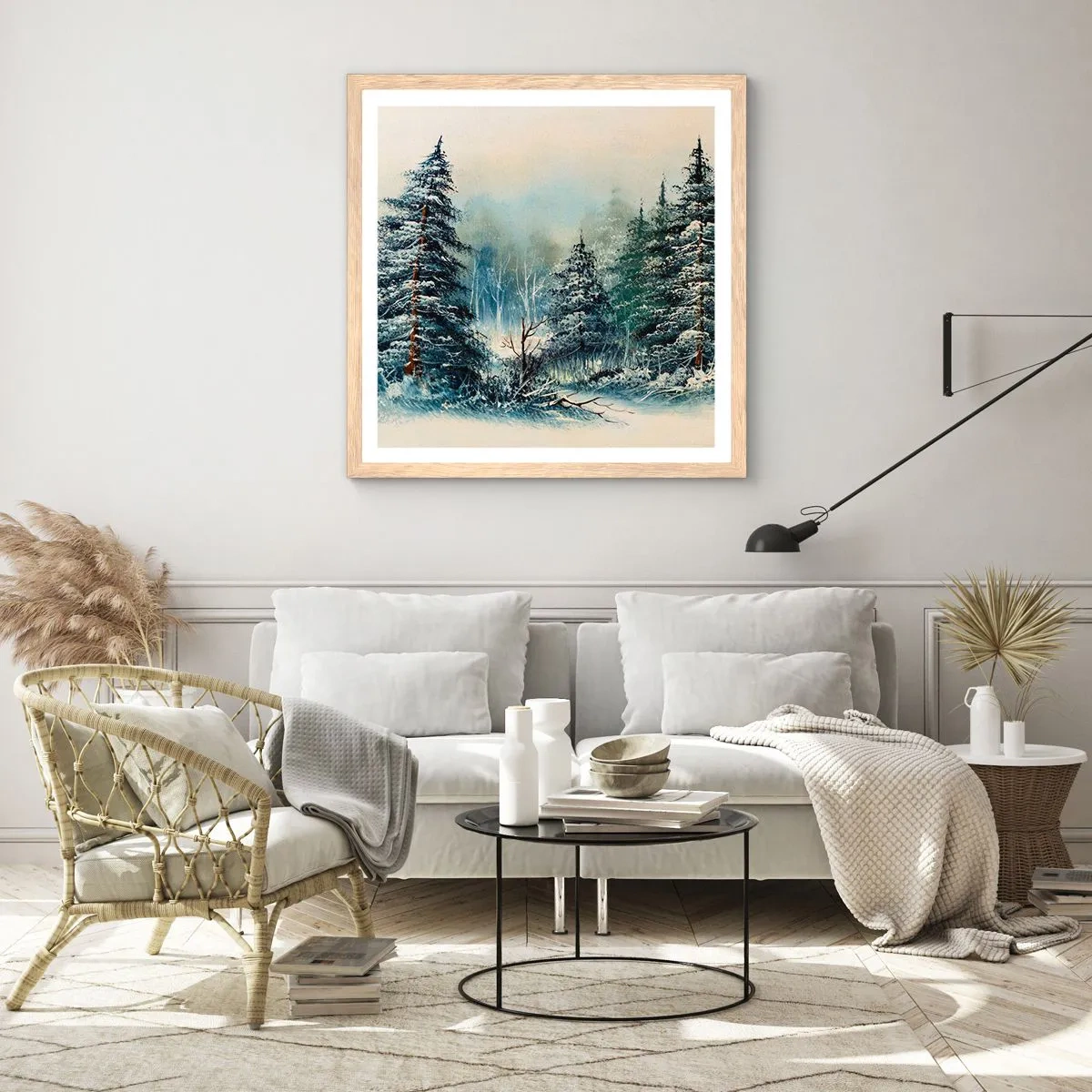 Poster in cornice rovere chiaro - Pronti al Natale - 50x50 cm