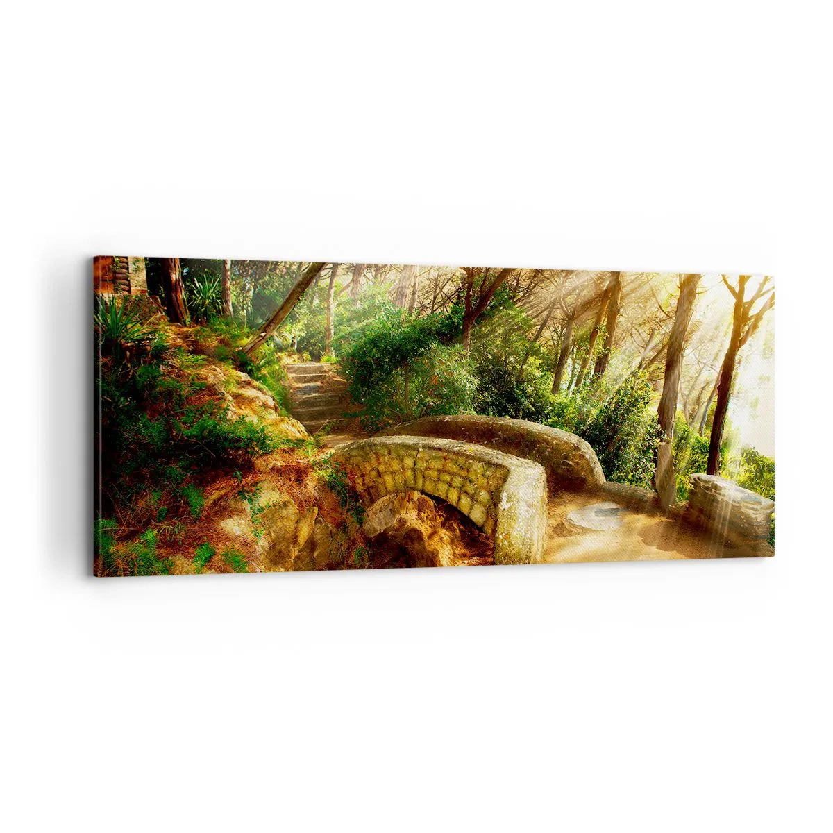 Quadro su tela - Stampe su Tela - Dal ponte direttamente nel bosco delle fiabe - 100x40 cm