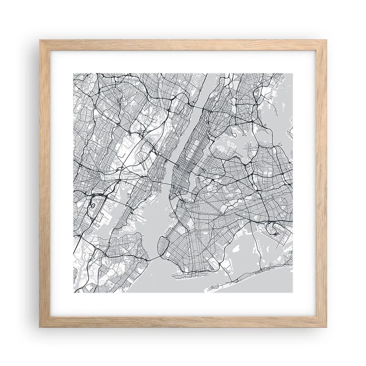 Poster in cornice rovere chiaro - Anatomia della metropoli - 40x40 cm