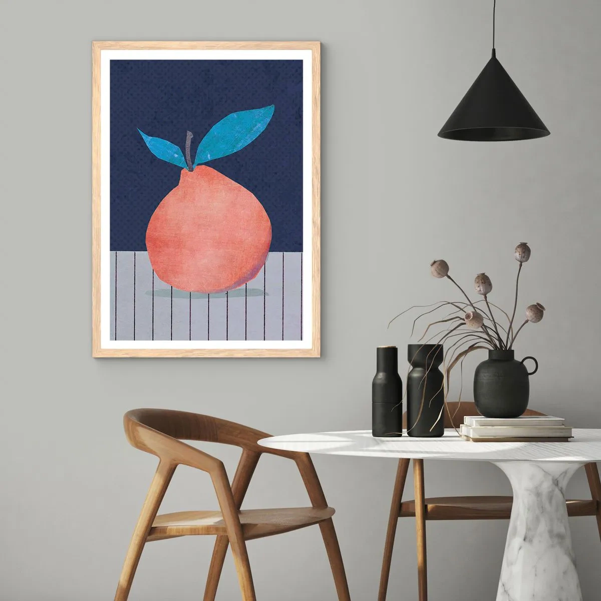 Poster in cornice rovere chiaro - Convessità e piano - 61x91 cm