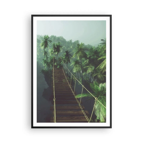 Poster in cornice nera - Nel vortice del verde - 70x100 cm