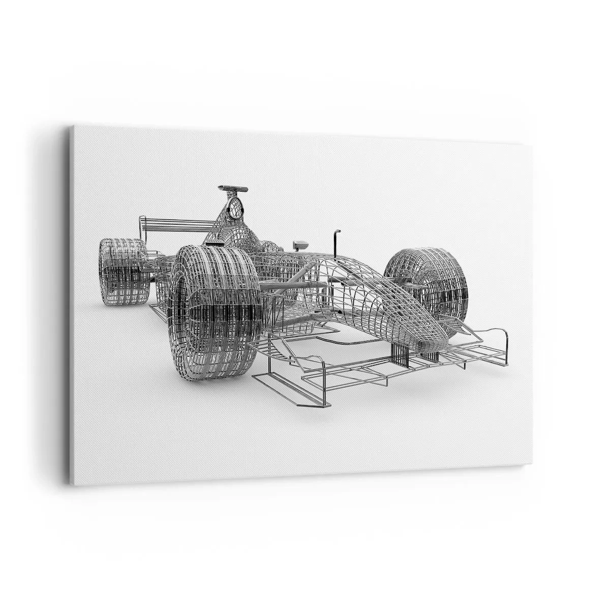 Quadro su tela - Stampe su Tela - Uno schizzo di un'auto da corsa su uno sfondo chiaro - 120x80cm - Struttura ideale: idea di slancio - Decorazione murale moderna per soggiorno e camera da letto ARTTOR