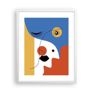 Poster in cornice bianca - Ritratto decostruito - 40x50 cm