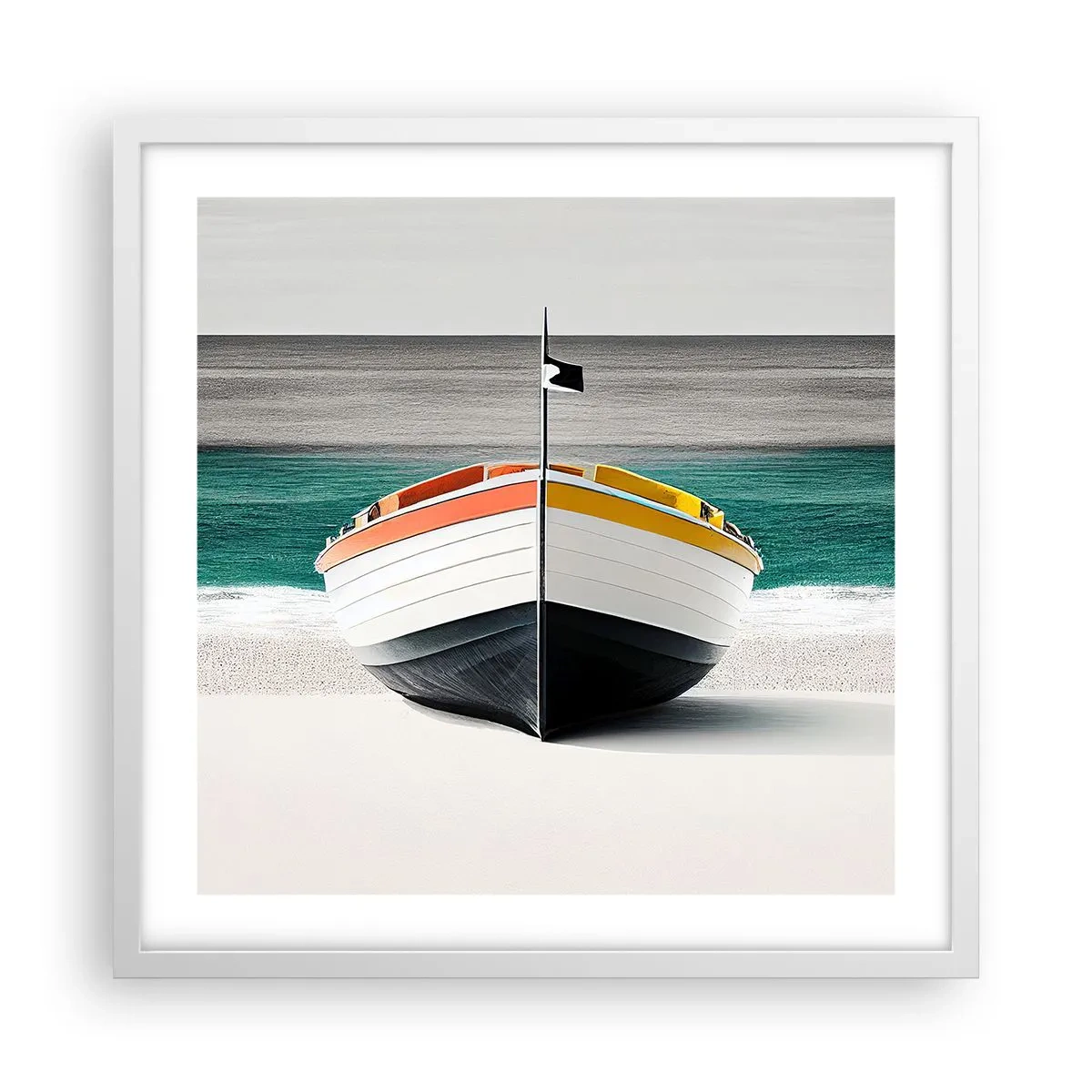 Poster in cornice bianca - Al suo posto - 50x50 cm