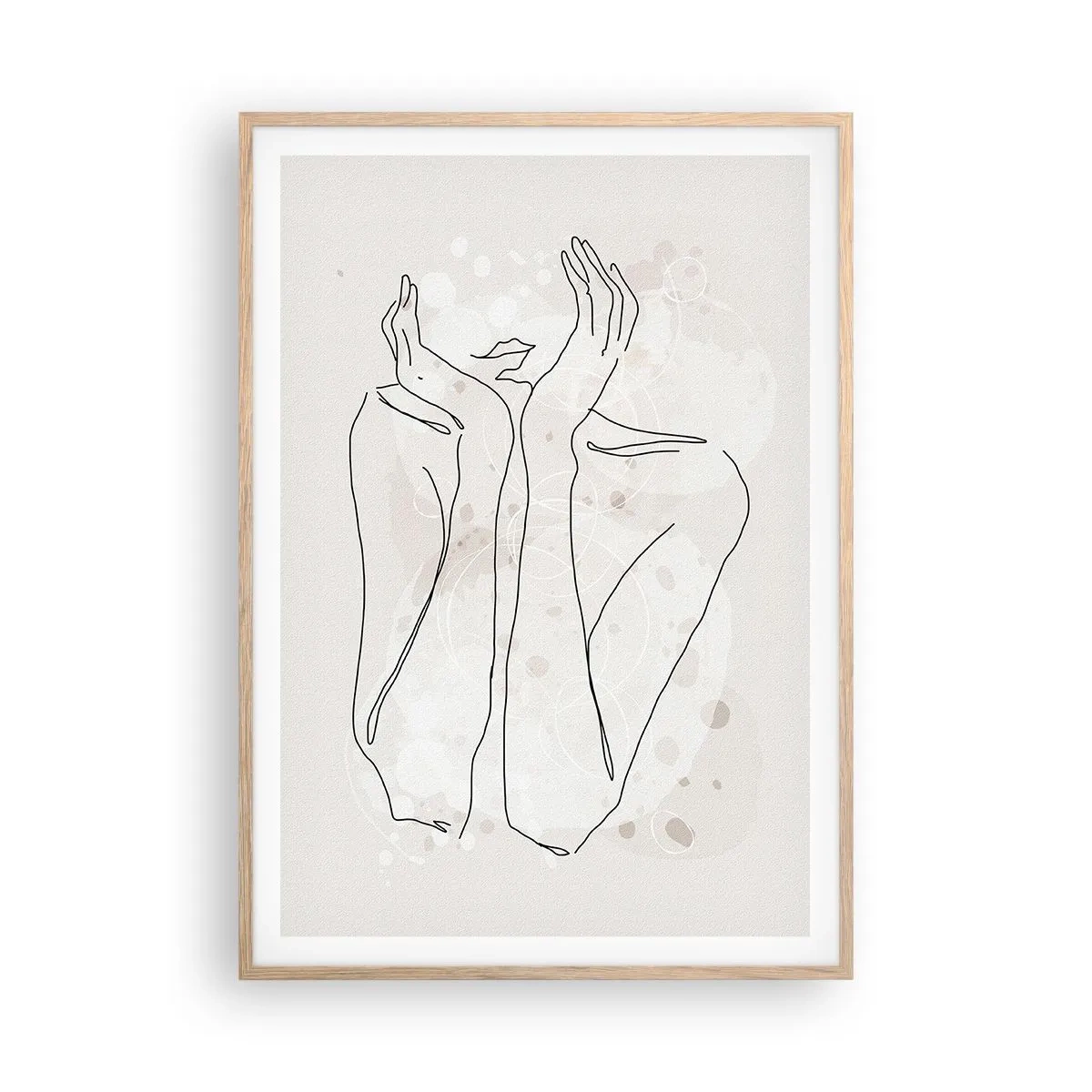 Poster in cornice rovere chiaro - Attimo sognante - 70x100 cm