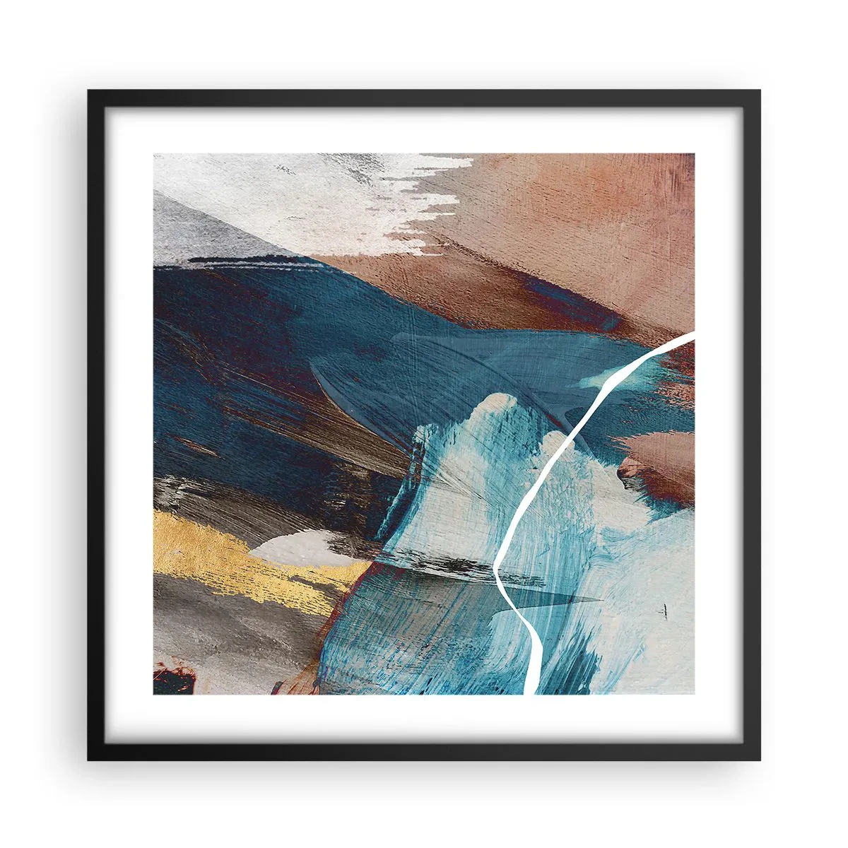 Poster in cornice nera - Con forza ed energia - 50x50 cm