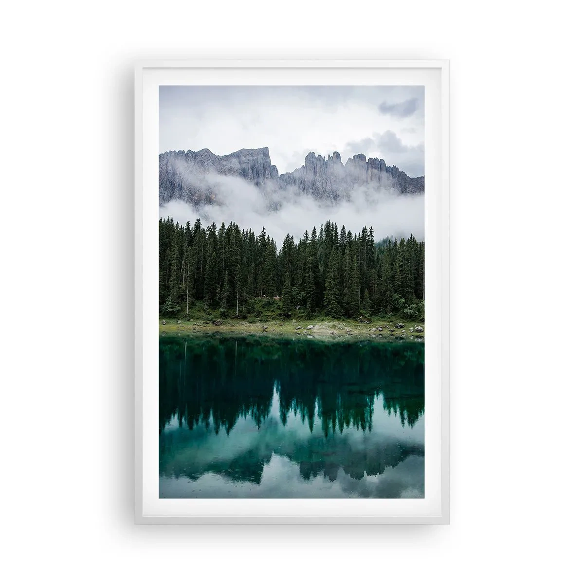 Poster in cornice bianca - Silenzio, non svegliamo l'acqua che dorme... - 61x91 cm