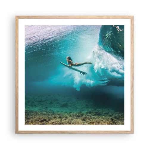 Poster in cornice rovere chiaro - Mondo subacqueo - 60x60 cm