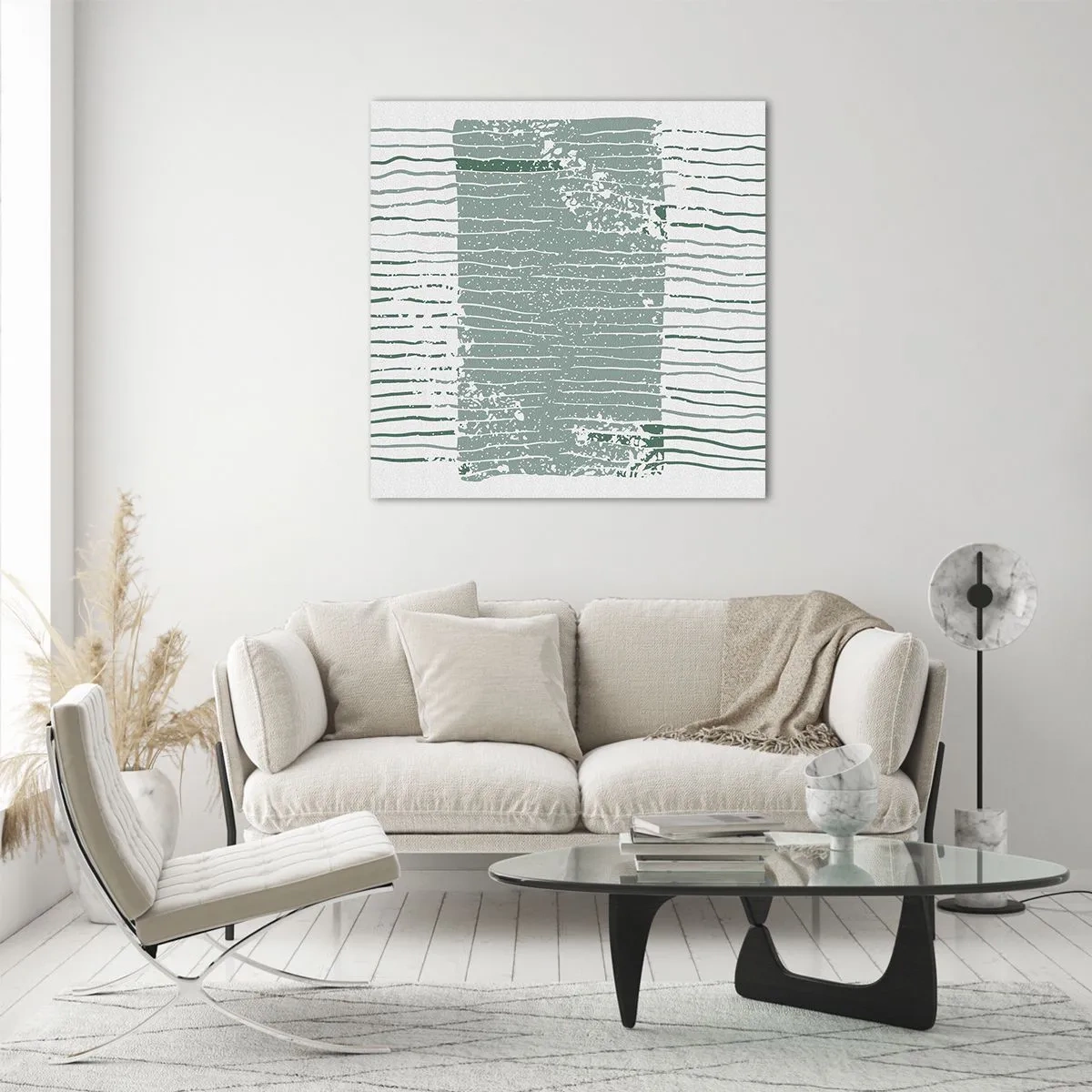 Quadro su vetro - Astrazione marina - 60x60 cm