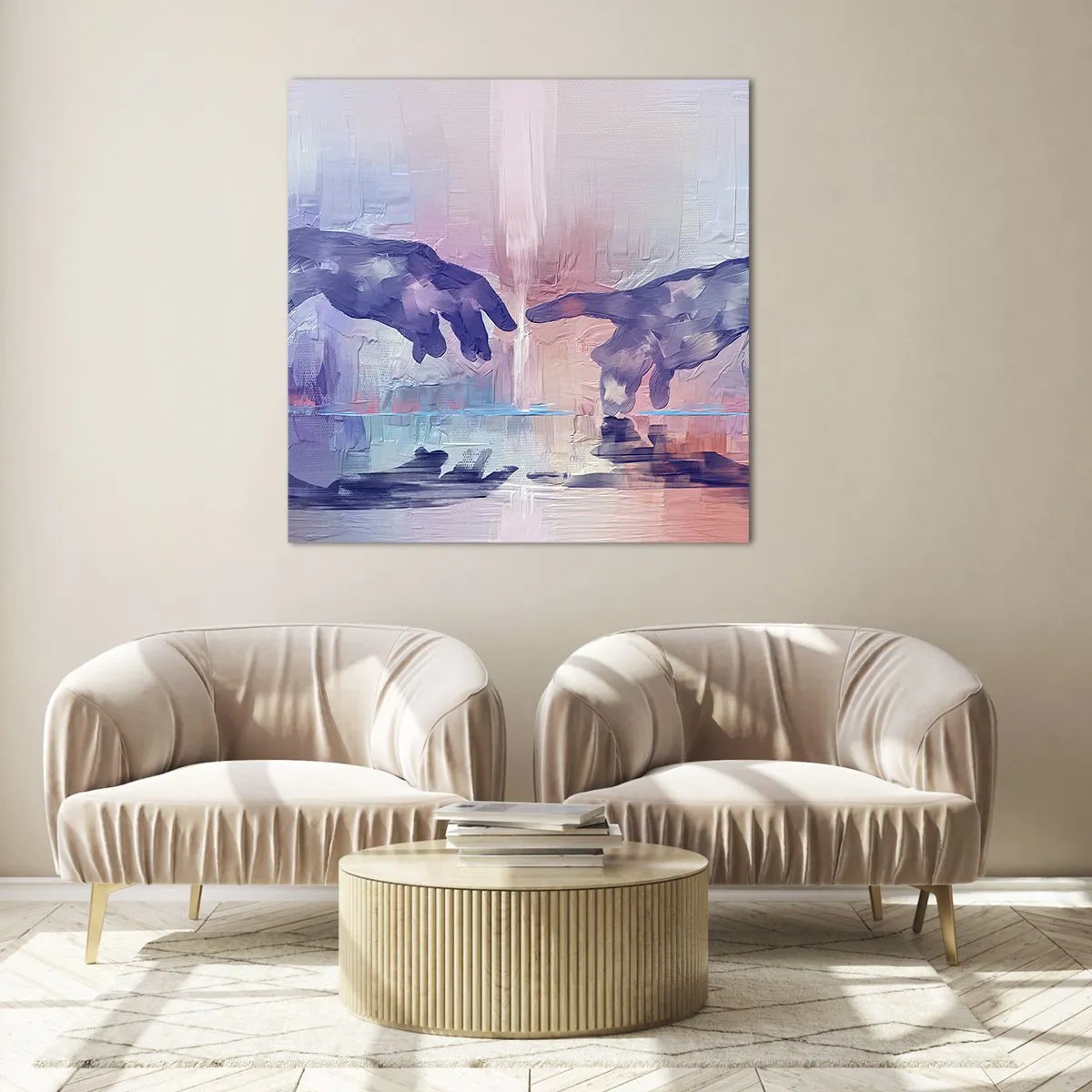 Quadro su vetro - La scintilla divina della vita - 40x40 cm