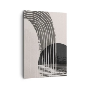 Quadro su tela - Stampe su Tela - Motivo astratto con linee e forme geometriche - 50x70cm - Andata e ritorno - Decorazione murale moderna per soggiorno e camera da letto ARTTOR