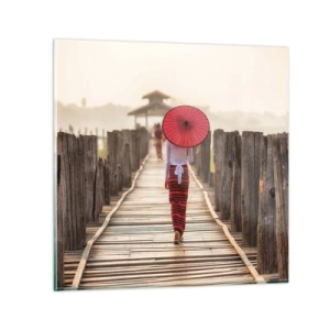 Quadro su vetro - Sul vecchio ponte - 40x40 cm